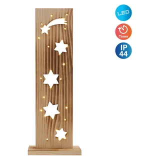 Weihnachtsbeleuchtung Draußen LED Weihnachtsdeko Außen Holz mit Timer 5304027 - Naturbelassen