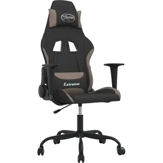 vidaXL Gaming-Stuhl mit Massagefunktion Schwarz und Taupe Stoff - Taupe