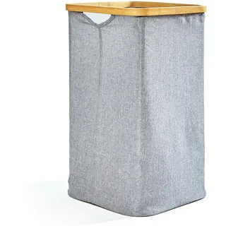 bambuswald© Faltbarer Wäschekorb mit Ring aus ökologischen Bambus ca. 50x32cm & 50 Liter Inhalt| Wäschesortierer Wäschebehälter Wäschetruhe Wäschesack Wäschebox Badezimmer Truhe Aufbewahrungskorb