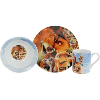 Ice Age 5 Kollision voraus! Frühstücks-Set, 3-teilig, Teller, Müslischale, Tasse Lizenzprodukt