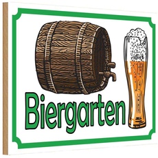 Holzschild 20x30 cm - Biergarten Bier Brauerei