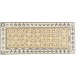 Pergamon Vinyl Teppich Küchenläufer Evora Fliesenoptik , Sandfarben , Textil , 65x150 cm , Teppiche und Böden, Teppiche, Teppichläufer, Küchenteppiche