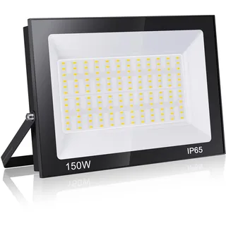 loyal LED Strahler Außen Fluter 150W Superhell Scheinwerfer 3000K Warmweiß | 15000LM IP65 Wasserdicht Flutlicht Außen, Strahler Außen für Garten, Innenhöfe, Garage, Warmweiß [Energieklasse F]