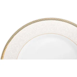 Konsimo Abendessenservice für 6 Personen (18 El.) "MARTHA GOLD", Weiß, Porzellan, Classic, 27 cm / 23 cm / 21 cm - Weiß