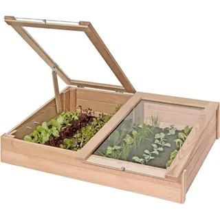 Frühbeet-Kasten aus Lärchenholz 119x80x30 cm Mini-Gewächshaus Anzuchtkasten - Braun