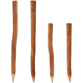Aquagart 55 Holzpfosten für Staketenzaun 1,5m I Durchmesser 6-9cm I Zaunpfosten aus Hasel...
