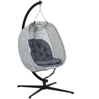 Outsunny Hängesessel für den Außenbereich, Grau , Metall , 90x180x126 cm , Gartenmöbel, Hängesessel