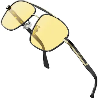 SPLION hd nachtsichtbrille autofahren für brillenträger Rechteckige autofahrerbrille nachtsicht Metall Rahmen 1823(night driving glasses)