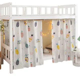 Teanea Unterbettvorhänge mit Sichtschutz, Tuch, Unterbettvorhänge für niedriges Hochbett, Doppelbett, 2 Paneele, Ananas