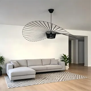 YONIISEA Vertigo Hängeleuchte Schwarz 80cm Hut Form Design, Pendelleuchte Höhenverstellbar, Moderne Lampe für Wohnzimmer, Schlafzimmer, Küche & Loft, E27