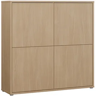 Forte Highboard 124,5 x 121,5 x 34,9 cm Elegancia Eiche / Beige