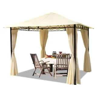 Gartenpavillon 3x3 m wasserdichter Pavillon mit 4 Seitenteilen Dachplane ca. 180 g/m2 - Beige