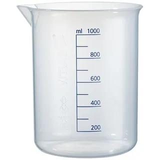 Vitlab Polypropylen Griffinbecher, Hohe Form, Graduiert, Transparent, 1000mL Kapazität, Höhe 147mm