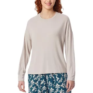 Schiesser Damen Schlafshirt Langarm Modal-Mix + Relax Nachthemd, beige_182051, 42