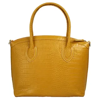 Cluty Henkeltasche echt Leder, Made in Italy, gelb