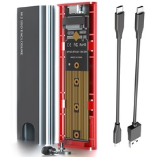 Talmage Scomb NVME Gehäuse, 3.2 Gen 2 M2 SSD Gehäuse, Aluminium Werkzeugloser M.2 SSD Adapter 10 Gbps, NVME Case Extern Enclosure mit USB C& USB A, Unterstützt M Key, B M Key (2230/2242/2260/2280)