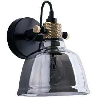 Licht-Erlebnisse Stylische Wandlampe ZERO in Rauch Schwarz Glas Industrie Design Look Spot Lampe