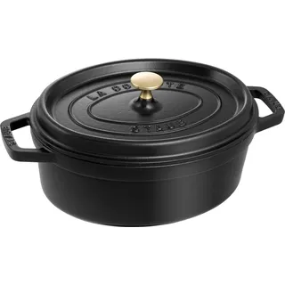 Cocotte 27 cm oval schwarz