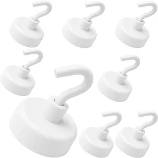 MHH9X8 Magnethaken-Set, emailliert, kompakt, stark, 2,5 cm Durchmesser, 3,8 cm Länge, 8 Stück