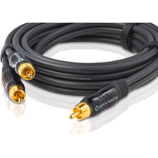 Oehlbach D1C23712 Cinch Audio Y-Kabel [2x Cinch-Stecker - 1x Cinch-Stecker] 15.00m Anthrazit