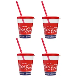 Snips Coca-Cola Trinkgläser mit Strohhalm 0,385 l 4-tlg.
