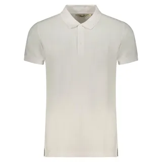 Weißes Kurzarm-Poloshirt für Herren mit 3 Knöpfen und Stickerei - Weiß