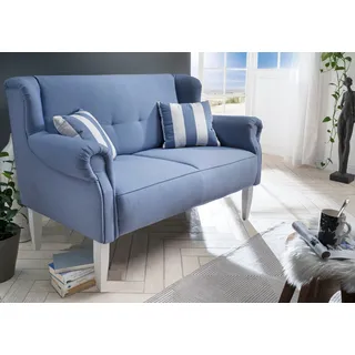 Home Affaire Couch Baumwolle/Polyester 2-Sitzer Blau