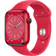 Bild von Watch Series 8 GPS + Cellular 45 mm Aluminiumgehäuse product(red), Sportarmband (product)red