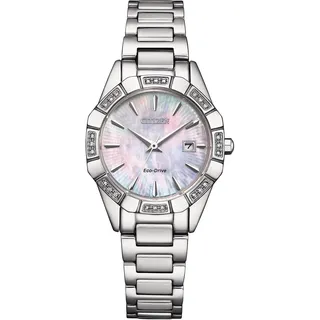 Citizen Damen Analog Quarz Uhr mit Edelstahl Armband EW2650-51D