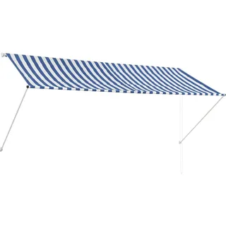vidaXL Einziehbare Markise 300×150 cm Blau und Weiß - Blau
