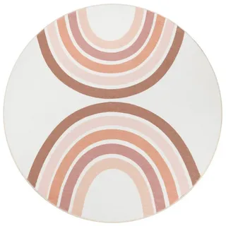 Paco Home Kinderteppich »Niloya 361« rund 12 mm Höhe Spielteppich, Kurzflor, bedruckt, Motiv Regenbogen, waschbar, pink