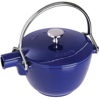 Staub Teekanne, Wasserkessel aus Gusseisen, Rund, 16,5 cm, 1,1 L, Für alle Herdarten, Induktion, Dunkel-Blau