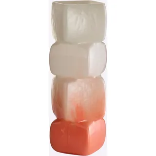 Tischvase, weiß, orange