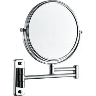 DEUSENFELD K7C - Doppel Wand Kosmetikspiegel, 7x Vergrößerung + Normalspiegel, Ø20cm, 360° vertikal und horizontal schwenkbar, MS verchromt