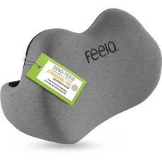 feela.® Ergonomisches Rückenkissen für Bürostuhl | Lendenkissen als Stuhlkissen für Zuhause, Büro oder Rückenstütze im Home-Office (Dunkelgrau)