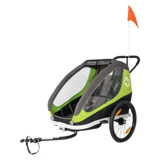 Hamax Traveller Kinderanhänger inkl. Fahrraddeichsel und Buggyrad green/grey 2021
