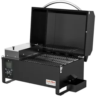 Onlyfire Pelletsmoker Räuchergrill, 8-in-1-Multifunktion Holzpelletgrill & Smoker, Pellet Smoker Grill, Holzpelletgrill mit Automatischer Temperaturregelung, Schwarz