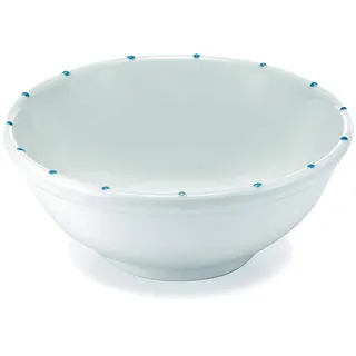 Zafferano Striche - Porzellan-Salatschüssel, Durchmesser 210 mm, Farbe Pois Acquamarine, spülmaschinenfest bis 60° - Set 2 Stück