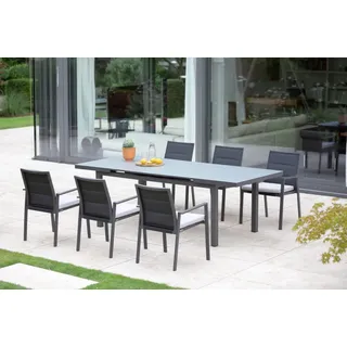 Niehoff Set Nancy, Nancer - Das Set besteht aus: 1 x Auszugstisch Nancy 180/240 x 100 cm, 6 x Stapelsesse...