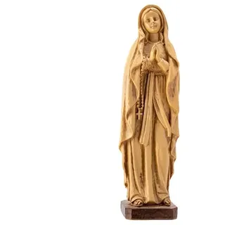 Inmaculada Romero IR Figur der Jungfrau von Lourdes 20 cm. Bild des Schutzpatrons der Kranken aus hellem Holz und Kunstharz. Länge (mm): 200. Breite (mm): 70. Durchmesser (mm): 60.