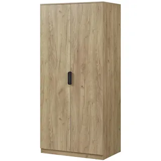 [en.casa] Kleiderschrank Eiselfing 80 x 176 x 52 cm Eiche