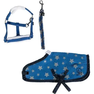 HKM Cuddle Pony Starset, Blau Mit Sternenmuster, One Size