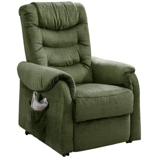 Livetastic Fernsehsessel Nino Velours 78 x 107 x 93 cm Dunkelgrün mit Relaxfunktion