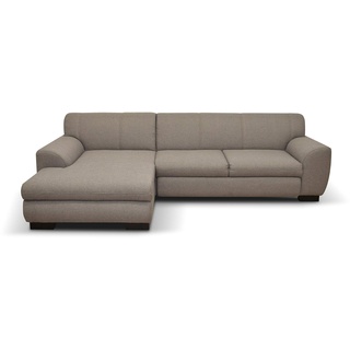 DOMO. collection Ecksofa Nika, Sofa mit Schlaffunktion in L-Form, Eckgarnitur, moderne Polsterecke, Eckcouch, Schlafsofa, 277 x 156 x 78 cm (BxTxH), braun