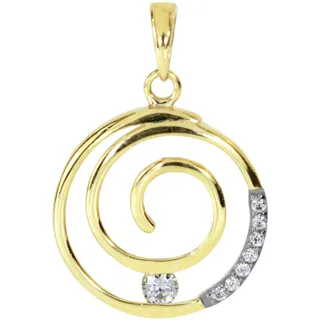 OSTSEE-SCHMUCK Kettenanhänger "- Spirale - Gold 333/000 - Zirkonia", gold 333, goldfarben, gelb