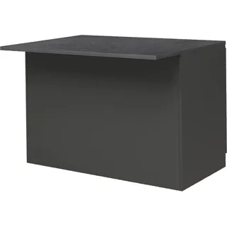 Kücheninsel Daffaticat, zusätzlicher Ablagetisch, Küchenschrank mit 2 Türen, 100 %  Italy, 125 x 90 x 90 cm, Anthrazit und Schiefer - Schwarz