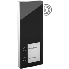 DoorLine Slim DECT Farbe: Schwarz von Telegärtner Elektronik l Clevere Türstation l per Knopfdruck mit der AVM FRITZ!Box zur Tür-Sprechanlage gekoppelt l erweiterbar zur Video-Sprechanlage I