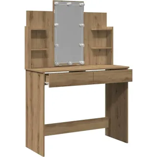 vidaXL Schminktisch mit LED-Leuchten Artisan-Eiche 96x40x142 cm - Braun