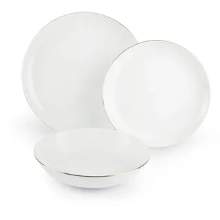 Excelsa Merry Christmas Geschirr 18 tlg. Set weiß/goldfarben