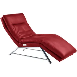 Chilliano Liege , Rot , Leder , Echtleder , Longlife-Leder , 75x91x170 cm , Goldenes M , Typenauswahl, Fußauswahl, Lederauswahl, Stoffauswahl, Relaxfunktion, Liegefunktion , Wohnzimmer, Sofas & Couches, Schlafsofas, Polsterliegen